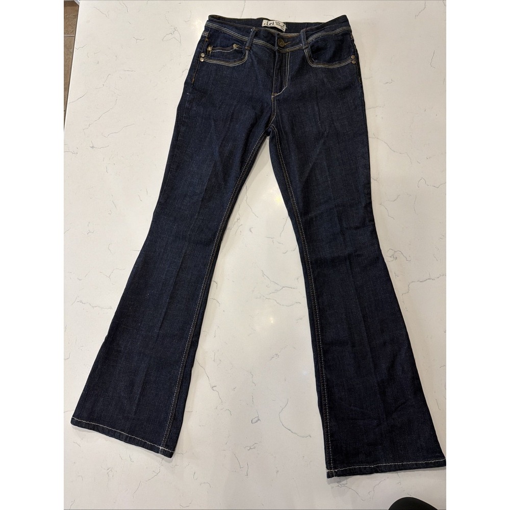 L.E.I Sophia Hiphugger Flare Jeans Juniors Size 7 Y2K Dark